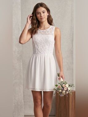 White Lace Top Sheer Mini Dress Wedding Bridesmaid Coquette Fairy Ethereal Angel